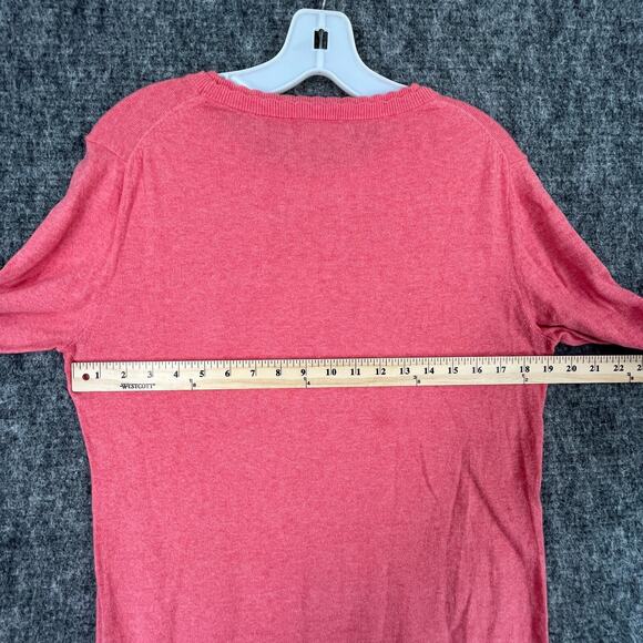 Banana Republic Womens Premium Luxe Yarn Sweater Medium Pink Scallop Crew Neck - Picture 6 of 8